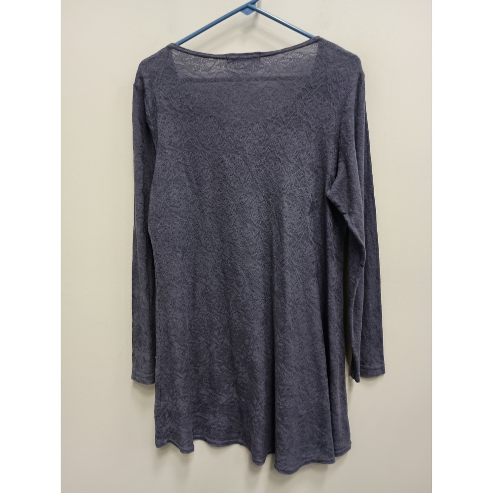 Cut Loose Tunic Top Womens Medium Blue Lagenlook Textured Long Sleeve - Picture 7 of 8